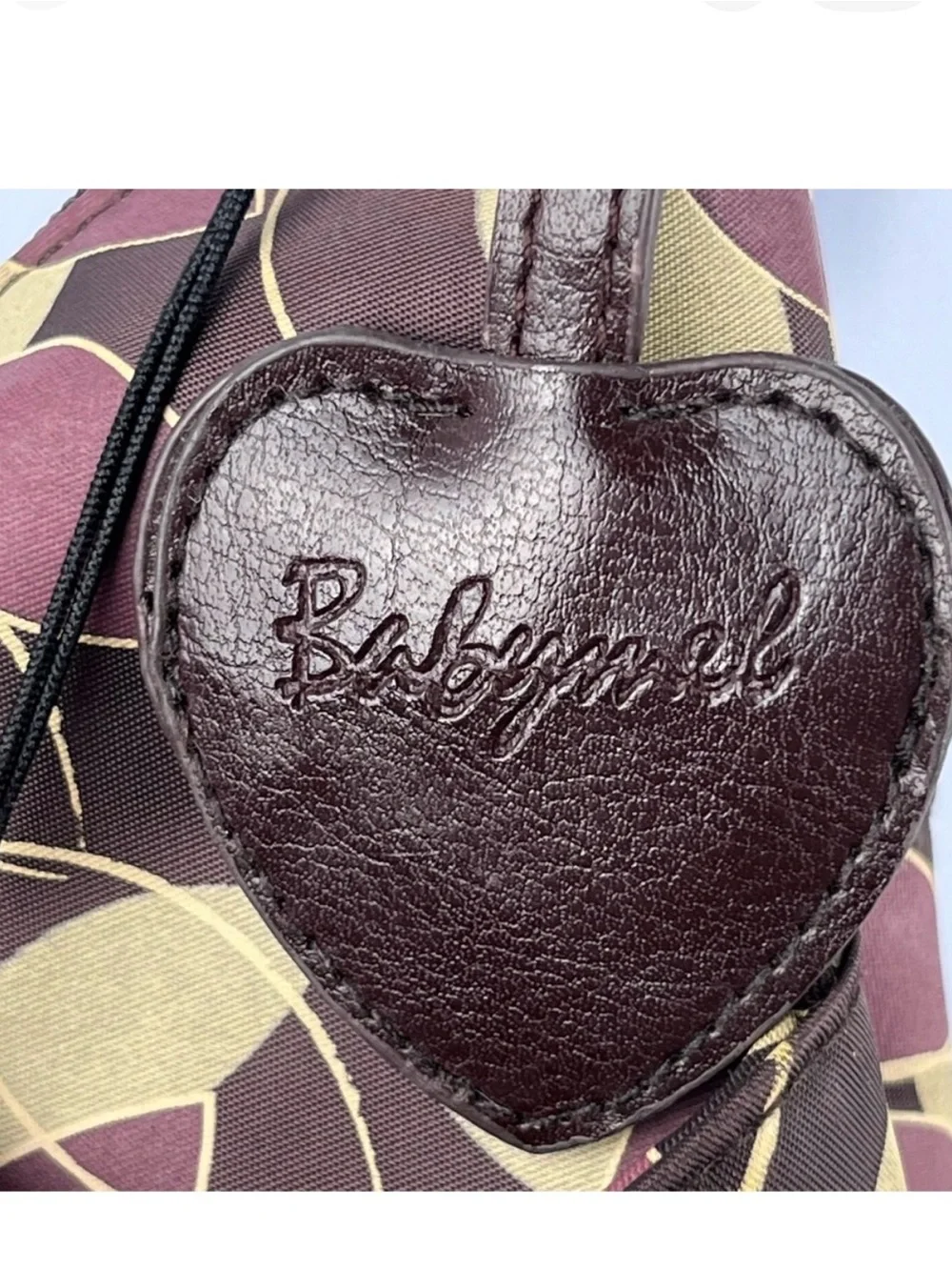 Babymel Brown Diaper Bag with Yellow and Burgundy Leaf Print